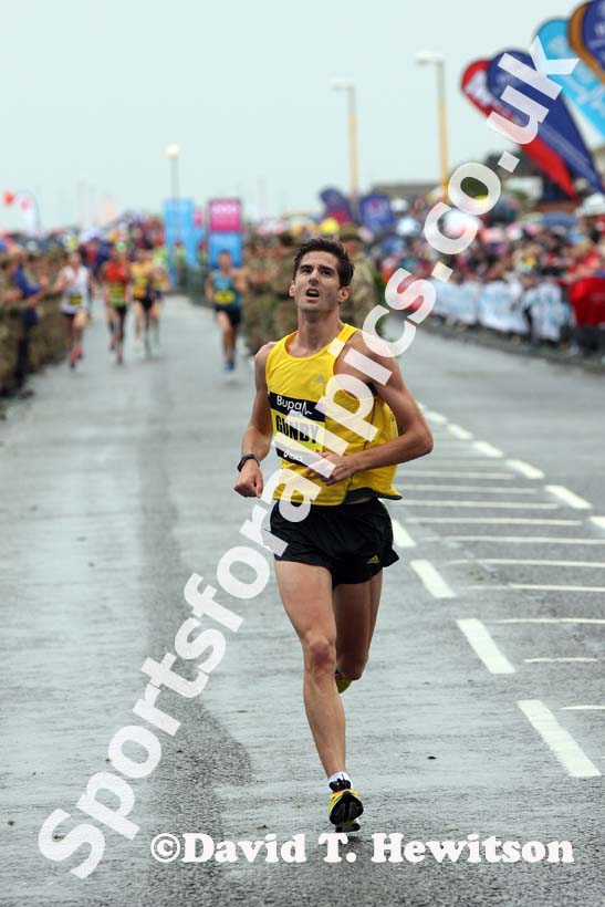 Matthew Gunby finishing the BUPA Great North Run.